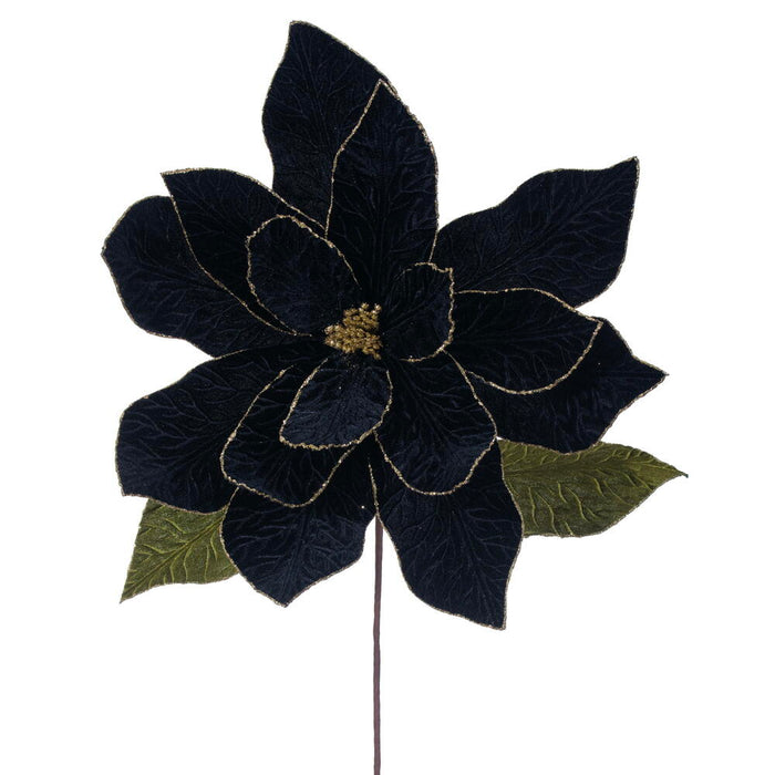 27.5"x24" Artificial Poinsettia Flower Stem -Black (Pack of 6) - RG237717