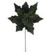 20"x10" Glittered Velvet Striped Artificial Poinsettia Flower Stem -Green (Pack of 12) - RG240704