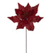 20"x10" Glittered Velvet Striped Artificial Poinsettia Flower Stem -Burnish Orange (Pack of 12) - RG240718