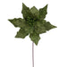 20"x10" Glittered Velvet Striped Artificial Poinsettia Flower Stem -Lime (Pack of 12) - RG240773