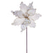 20"x11.5" Sugar & Beaded Velvet Artificial Poinsettia Flower Stem -Cream (Pack of 12) - RG240901
