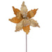 20"x11.5" Sugar & Beaded Velvet Artificial Poinsettia Flower Stem -Gold (Pack of 12) - RG240908