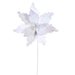 20"x11.5" Sugar & Beaded Velvet Artificial Poinsettia Flower Stem -White (Pack of 12) - RG240911