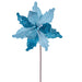 20"x11.5" Sugar & Beaded Velvet Artificial Poinsettia Flower Stem -Baby Blue (Pack of 12) - RG240932