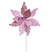 20"x11.5" Sugar & Beaded Velvet Artificial Poinsettia Flower Stem -Pink (Pack of 12) - RG240979