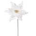 20"x13" Glittered Velvet Artificial Poinsettia Flower Stem -Cream (Pack of 12) - RG241501