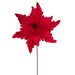 20"x13" Glittered Velvet Artificial Poinsettia Flower Stem -Red (Pack of 12) - RG241503