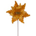 20"x13" Glittered Velvet Artificial Poinsettia Flower Stem -Gold (Pack of 12) - RG241508