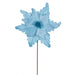 20"x13" Glittered Velvet Artificial Poinsettia Flower Stem -Baby Blue (Pack of 12) - RG241532