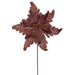 20"x13" Glittered Velvet Artificial Poinsettia Flower Stem -Mocha (Pack of 12) - RG241576
