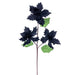 26"x6" Glittered Velvet Artificial Razor Poinsettia Flower Stem -Black (Pack of 12) - RG241717