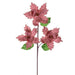 26"x6" Glittered Velvet Artificial Razor Poinsettia Flower Stem -Rose/Gold (Pack of 12) - RG241758