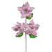 26"x6" Glittered Velvet Artificial Razor Poinsettia Flower Stem -Pink (Pack of 12) - RG241779
