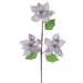 26"x6" Glittered Velvet Artificial Razor Poinsettia Flower Stem -Pewter (Pack of 12) - RG241787