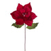 20"x12" Glittered Classic Velvet Artificial Poinsettia Flower Stem -Red (Pack of 12) - RG242103