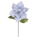 20"x12" Glittered Classic Velvet Artificial Poinsettia Flower Stem -Silver (Pack of 12) - RG242107