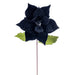 20"x12" Glittered Classic Velvet Artificial Poinsettia Flower Stem -Black (Pack of 12) - RG242117