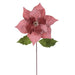 20"x12" Glittered Classic Velvet Artificial Poinsettia Flower Stem -Rose Gold (Pack of 12) - RG242158