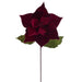 20"x12" Glittered Classic Velvet Artificial Poinsettia Flower Stem -Burgundy (Pack of 12) - RG242165