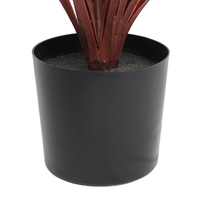 30" Outdoor UV-Proof Artificial Yucca Grass Plant w/Pot -Burgundy - SAFTCK175