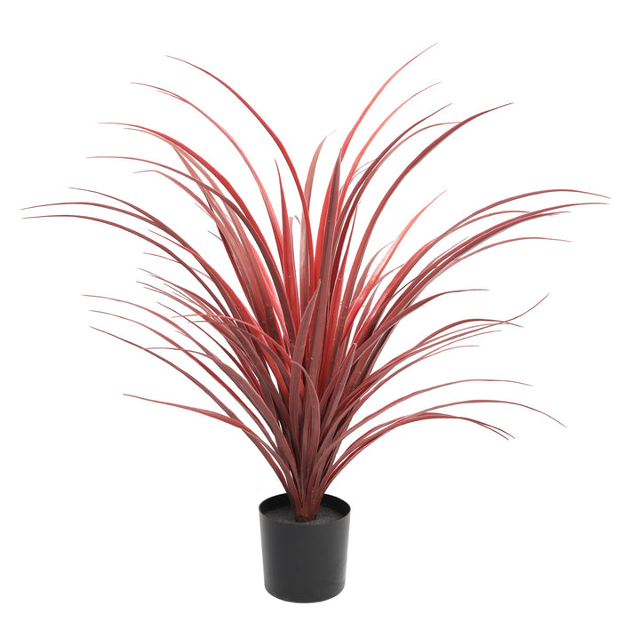 30" Outdoor UV-Proof Artificial Yucca Grass Plant w/Pot -Burgundy - SAFTCK175