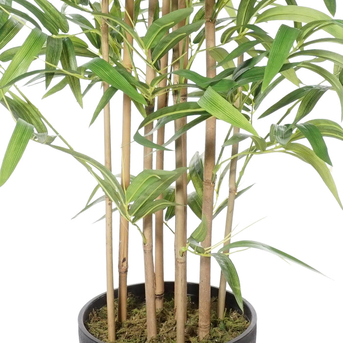 4' Natural Trunk Silk Bamboo Tree w/Pot -Green - SAFB107TV