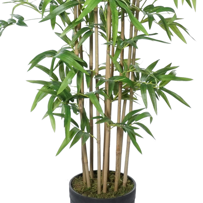 6'2" Natural Trunk Silk Bamboo Tree w/Pot -Green - SAFB107TW