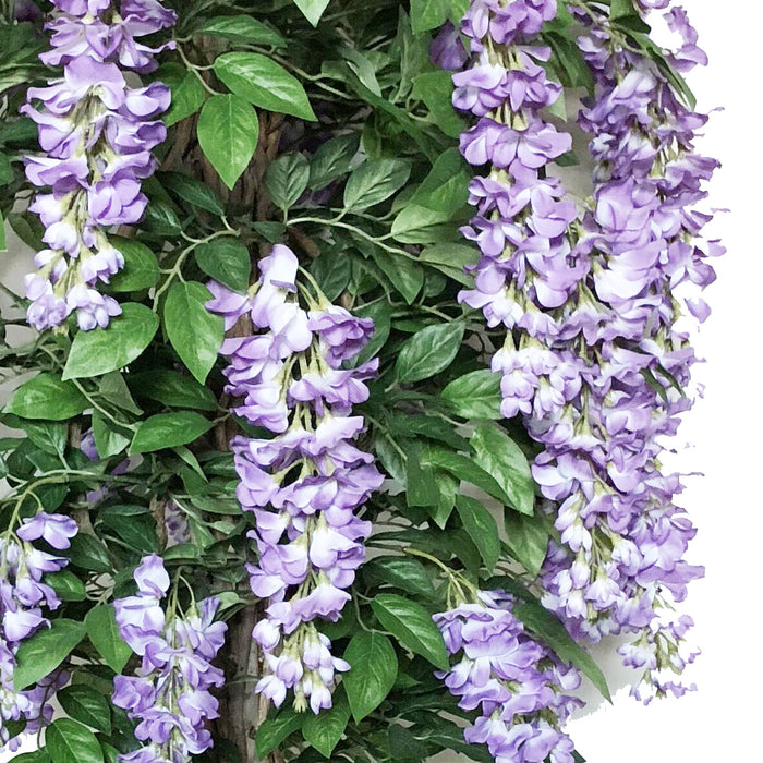 6'5" Multi Vine Trunk Wisteria Flower Silk Tree w/Pot -Purple - SAFB116TY-PU
