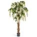 6'5" Multi Vine Trunk Wisteria Flower Silk Tree w/Pot -White/Cream - SAFB116TY-WH