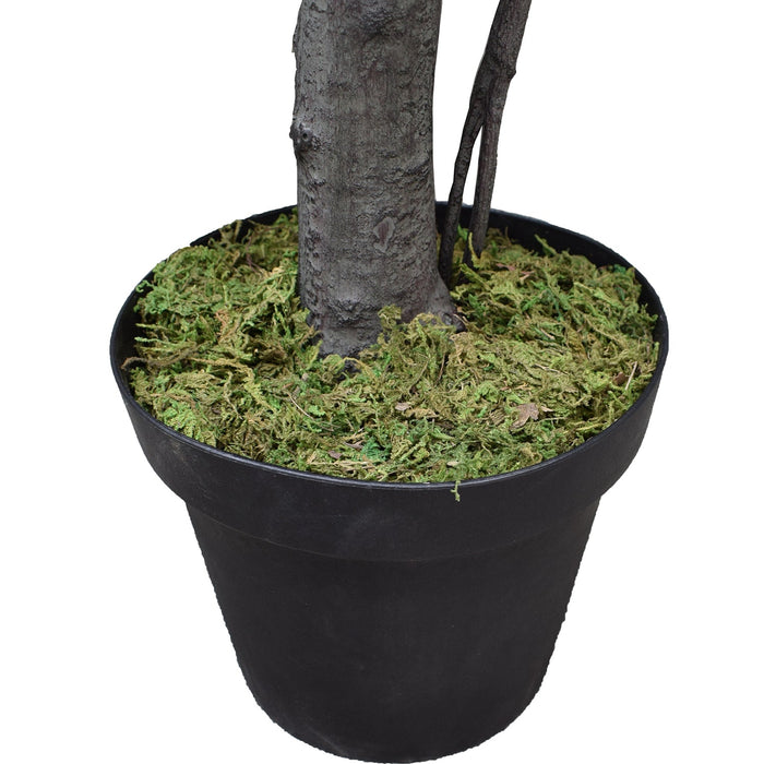 5'10" Real Touch Fiddle Leaf Fig Silk Tree w/Pot -77 Leaves -Green - SAFDYL3088