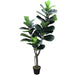 5'10" Real Touch Fiddle Leaf Fig Silk Tree w/Pot -77 Leaves -Green - SAFDYL3088