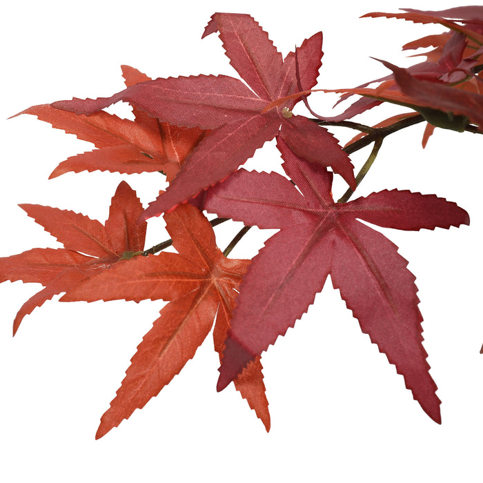 20"Hx16"W Silk Maple Bonsai Tree w/Planter -Burgundy/Red - SAFDYPA072