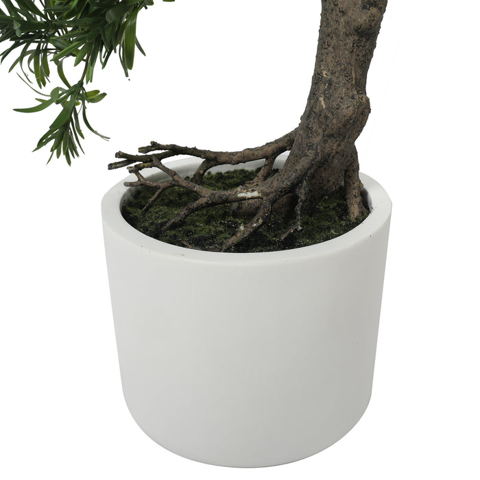25" Artificial Pine Bonsai Tree w/Ceramic Planter -Green - SAFDYPB03