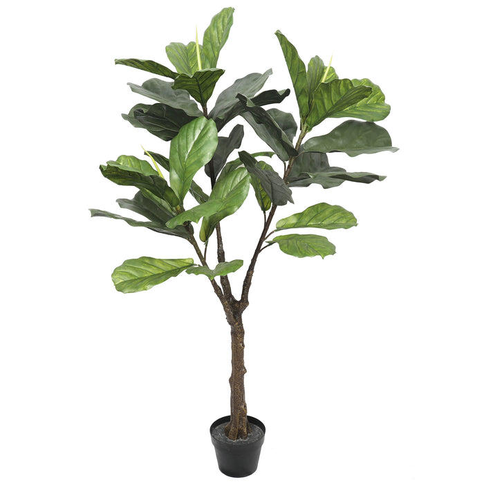 can you plant a fiddle leaf fig outdoors 4'9" Outdoor UV-Proof Artificial Fiddle Leaf Fig Tree w/Pot -Green — Silks Are Forever