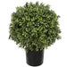 22"Hx15"W UV-Proof Outdoor Artificial Boxwood Topiary Ball w/Pot -Green - SAFTKCZ011