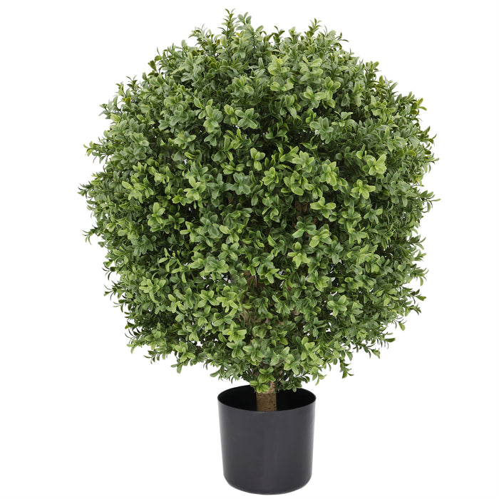 29"Hx20"W Outdoor UV-Proof Artificial Boxwood Topiary Ball w/Pot -Green - SAFTKCZ013
