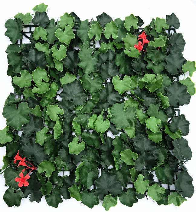 20"x20" UV-Proof Outdoor Flowering Artificial Hanging Begonia Ivy Mat -Red/Green (pack of 6) - SAFTNB35