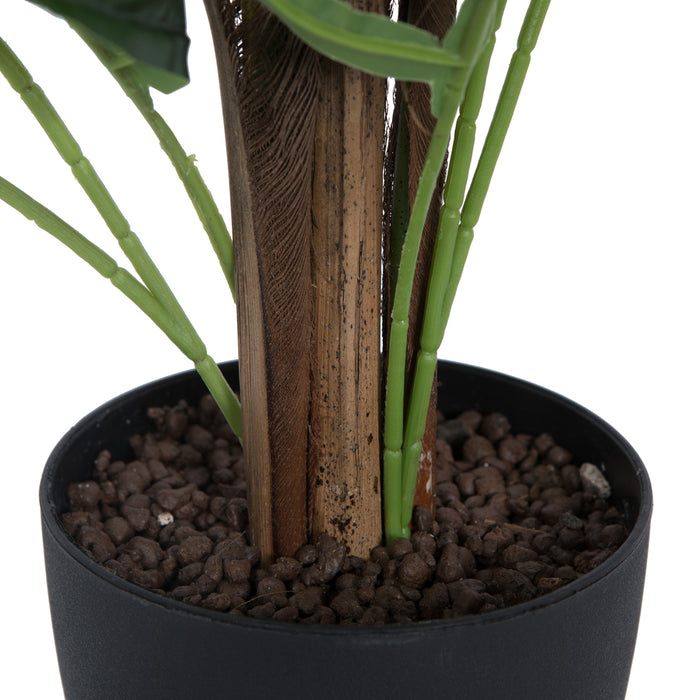 4'11" Real Touch Fern Palm Silk Tree w/Plastic Pot -Green - TA193559