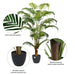 3'11" Real Touch Fern Palm Silk Tree w/Plastic Pot -Green - TA193547