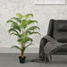 3'11" Real Touch Fern Palm Silk Tree w/Plastic Pot -Green - TA193547