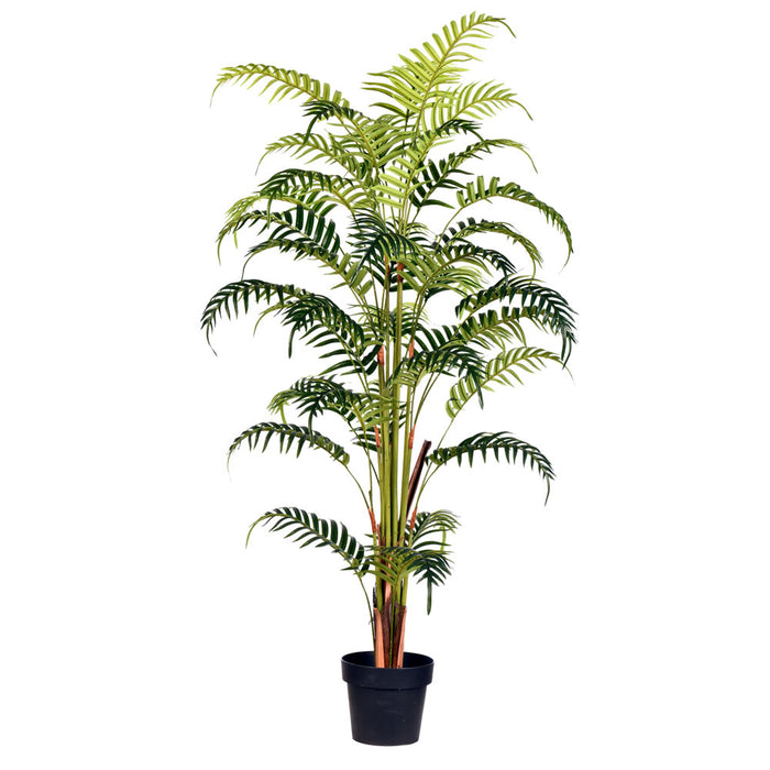 4'11" Real Touch Fern Palm Silk Tree w/Plastic Pot -Green - TA193559