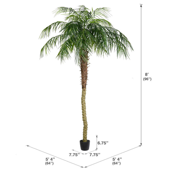 8' Phoenix Silk Palm Tree w/Pot -Green - TB180396