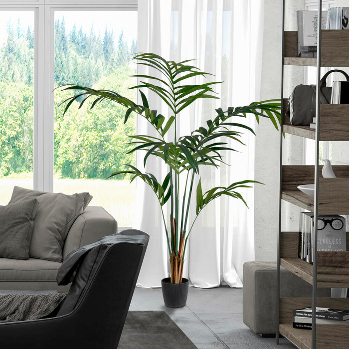 6' Kentia Silk Palm Tree w/Plastic Pot -Green - TB190560