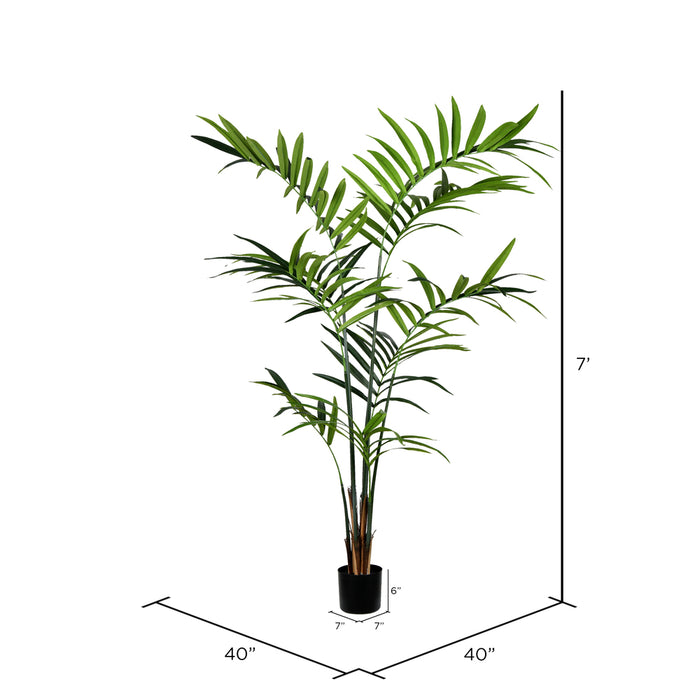7' Kentia Silk Palm Tree w/Plastic Pot -Green - TB190570