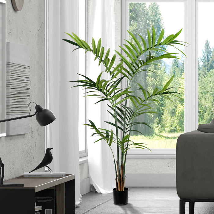 7' Kentia Silk Palm Tree w/Plastic Pot -Green - TB190570