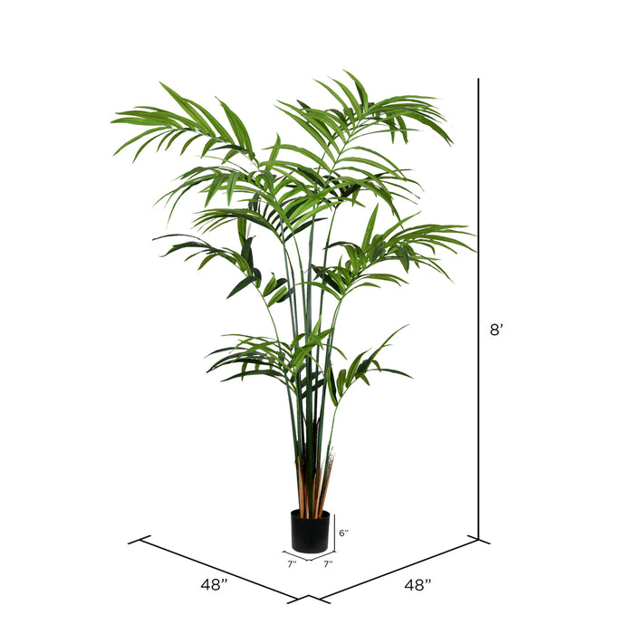 8' Kentia Silk Palm Tree w/Plastic Pot -Green - TB190580