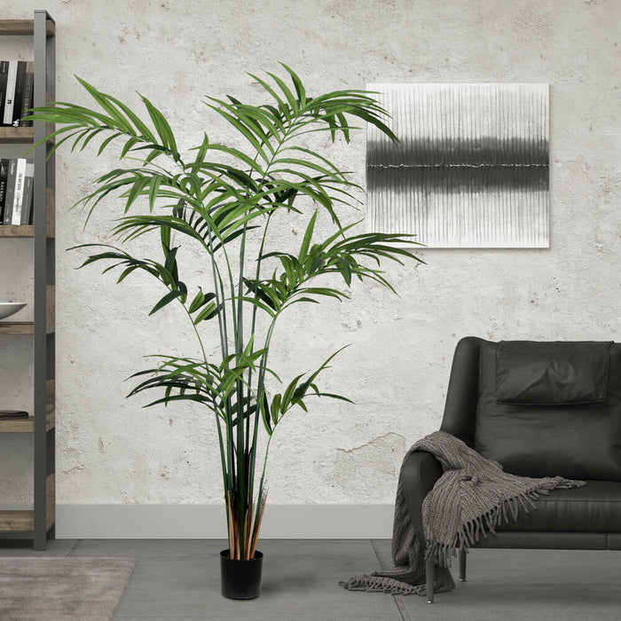 8' Kentia Silk Palm Tree w/Plastic Pot -Green - TB190580