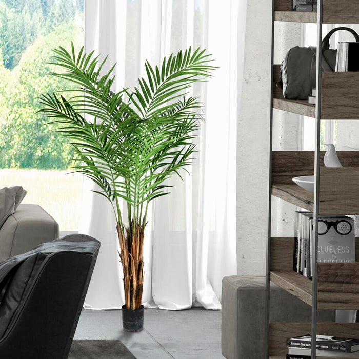 5' Silk Areca Palm Tree w/Plastic Pot -Green - TB190750