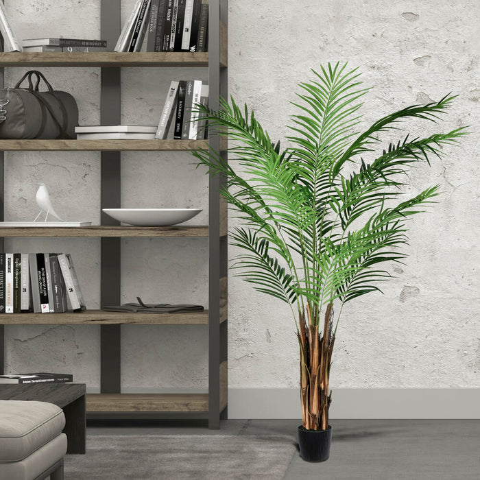6' Silk Areca Palm Tree w/Plastic Pot -Green - TB190760