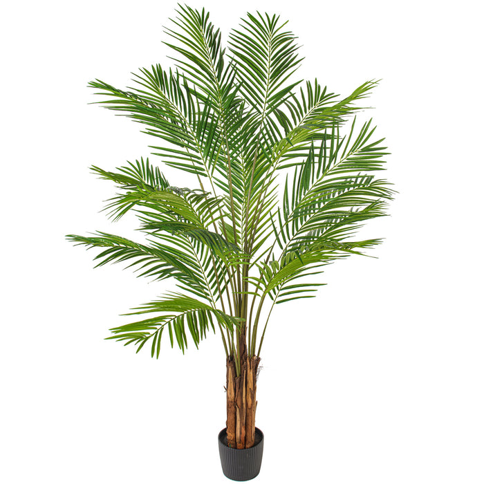 7' Silk Areca Palm Tree w/Plastic Pot -Green - TB190770